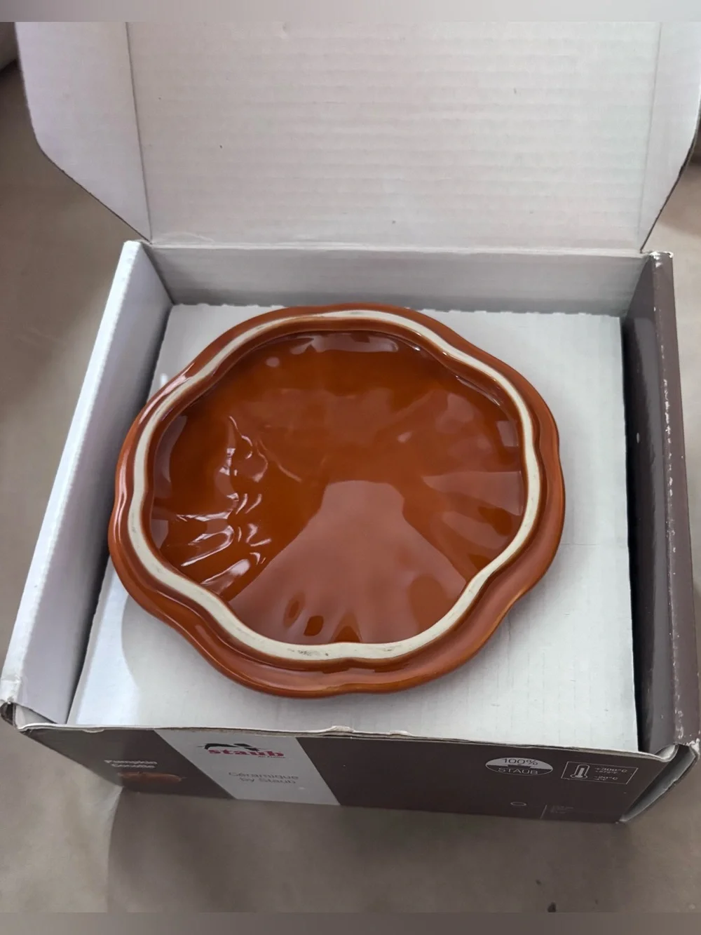 Staub Ceramic Petite Pumpkin Cocotte 0.5 Qt Burnt Orange New Halloween Fall
